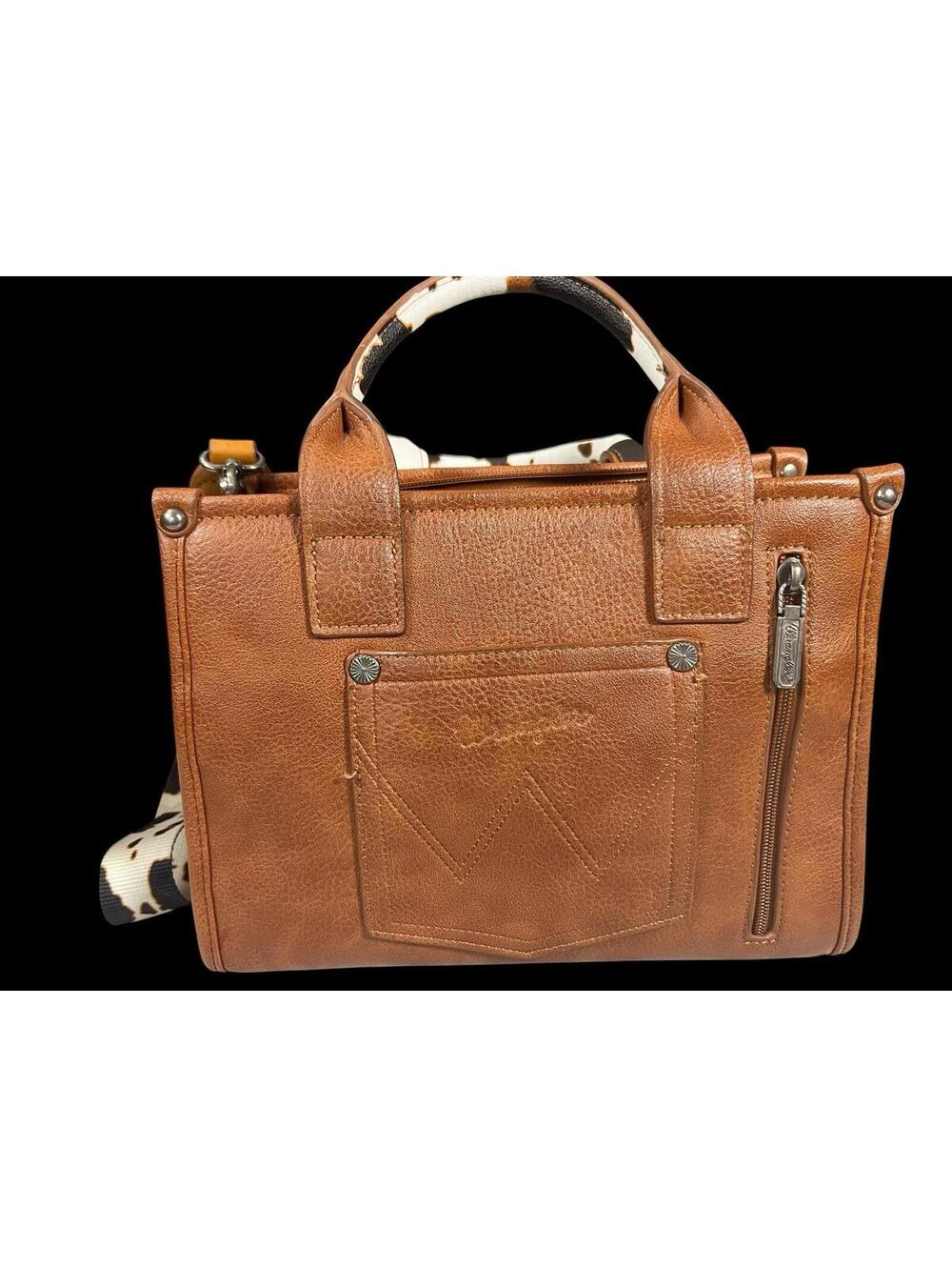 Wrangler Cowprint Crossbody Tote With Matching Wallet - Picture 3 of 8